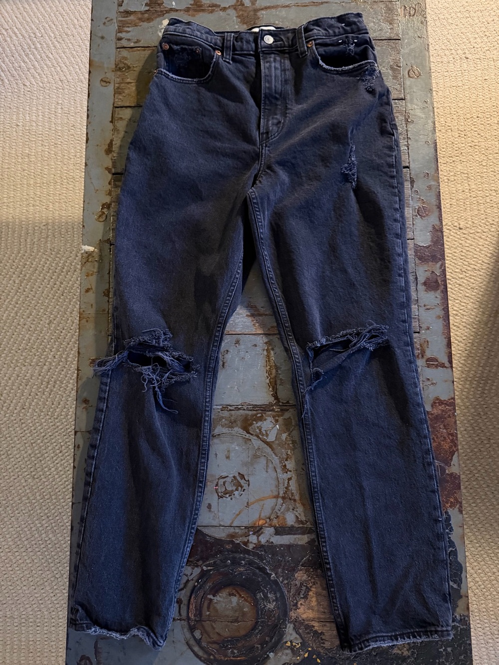 Abercrombie & Fitch Black Ultra High Rise '90s Straight Jeans